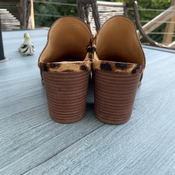 Madewell HARPER MULE Shoe Women’s Size 8 Leopard Calf Hair Stacked 3” Block Heel - Picture 4 of 12